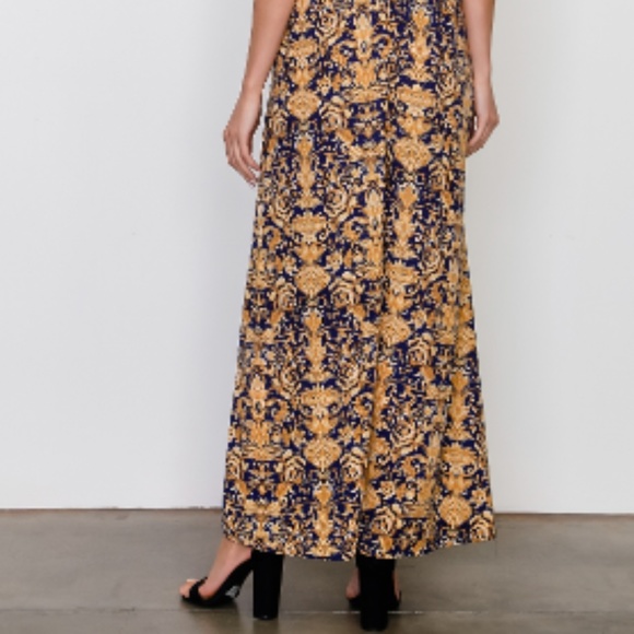 Regal Gold/Navy Sleeveless Maxi Dress - Picture 5 of 8